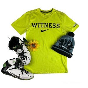 Nike Dri Fit Lebron James Witness Small Short Sleeve Neon Green  Graphic T Shirt